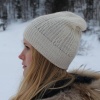 Fine alpaca beanie - white